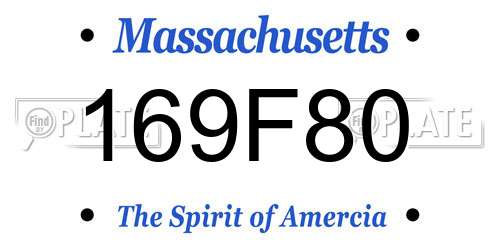 169F80 Massachusetts License Plate