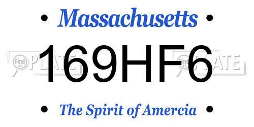 169HF6 Massachusetts License Plate