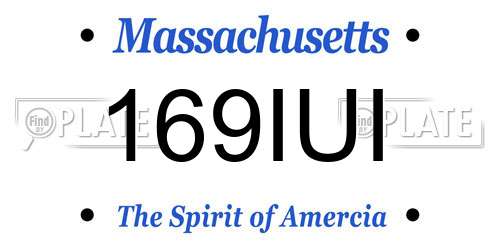 169IUI Massachusetts License Plate