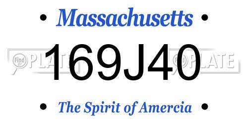 169J40 Massachusetts License Plate