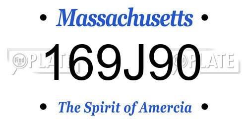 169J90 Massachusetts License Plate