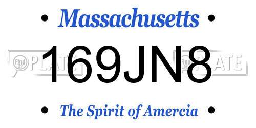 169JN8 Massachusetts License Plate