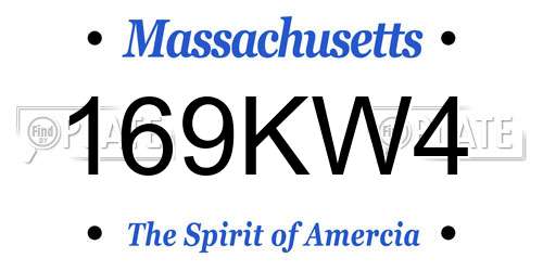 169KW4 Massachusetts License Plate