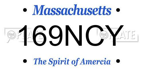 169NCY Massachusetts License Plate