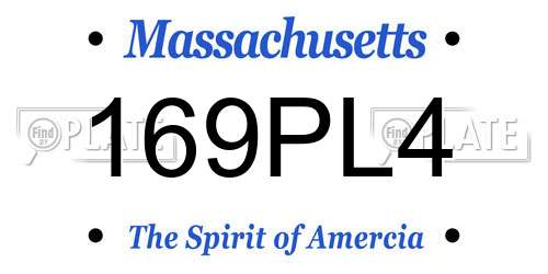 169PL4 Massachusetts License Plate