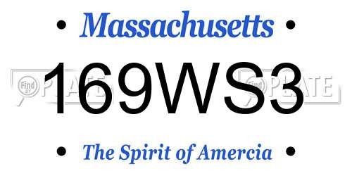 169WS3 Massachusetts License Plate