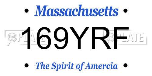169YRF Massachusetts License Plate