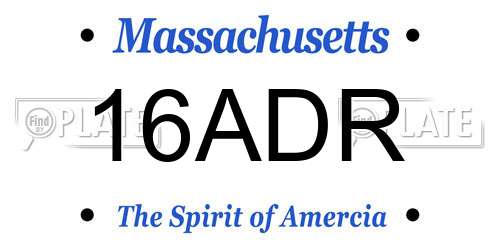 16ADR Massachusetts License Plate