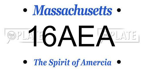16AEA Massachusetts License Plate