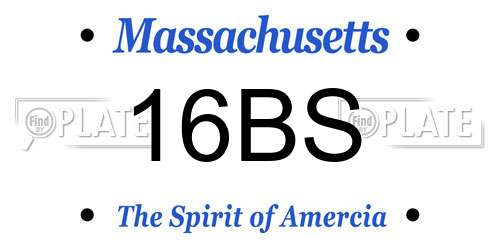 16BS Massachusetts License Plate