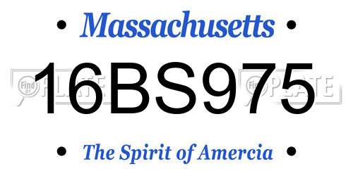 16BS975 Massachusetts License Plate