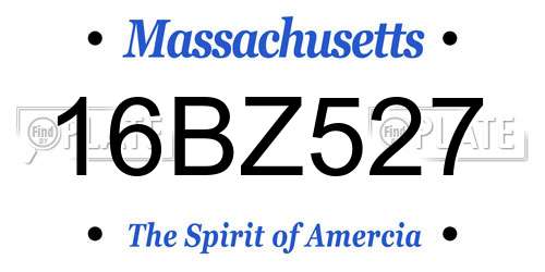 16BZ527 Massachusetts License Plate