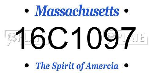 16C1097 Massachusetts License Plate