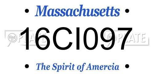 16CI097 Massachusetts License Plate