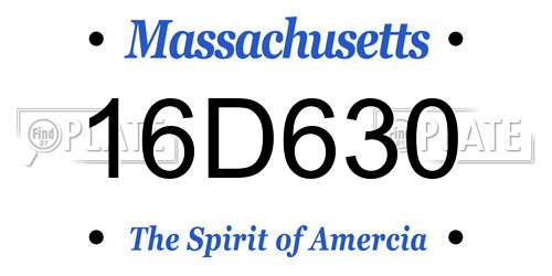 16D630 Massachusetts License Plate