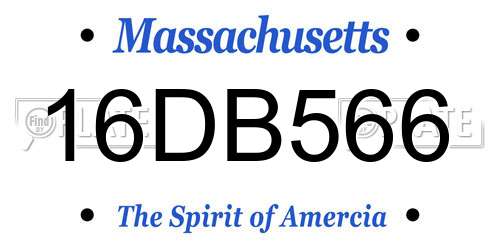 16DB566 Massachusetts License Plate