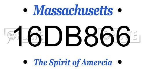 16DB866 Massachusetts License Plate