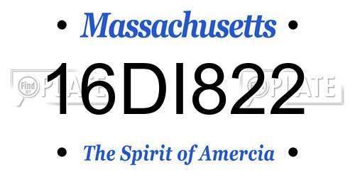 16DI822 Massachusetts License Plate