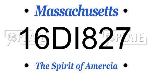 16DI827 Massachusetts License Plate