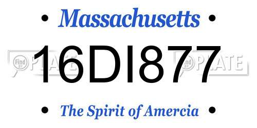 16DI877 Massachusetts License Plate