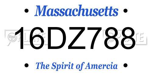 16DZ788 Massachusetts License Plate