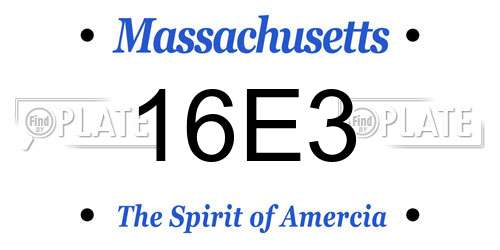 16E3 Massachusetts License Plate
