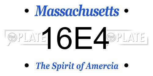 16E4 Massachusetts License Plate