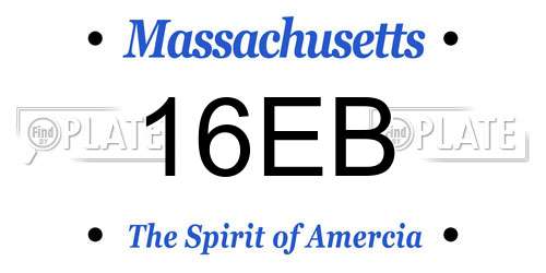 16EB Massachusetts License Plate