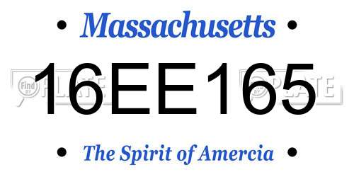 16EE165 Massachusetts License Plate