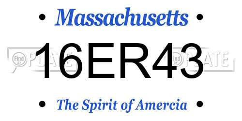 16ER43 Massachusetts License Plate