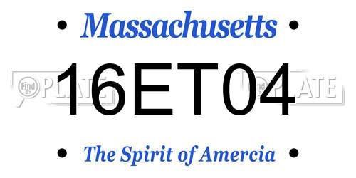 16ET04 Massachusetts License Plate