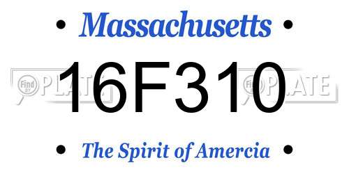 16F310 Massachusetts License Plate