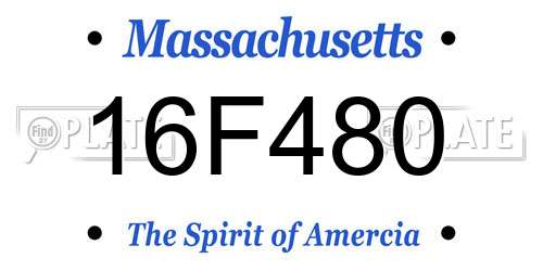 16F480 Massachusetts License Plate