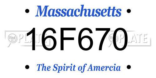 16F670 Massachusetts License Plate