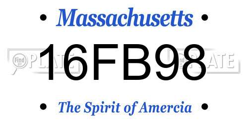 16FB98 Massachusetts License Plate