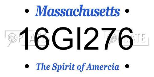 16GI276 Massachusetts License Plate