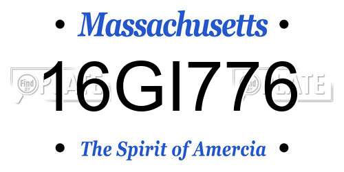 16GI776 Massachusetts License Plate