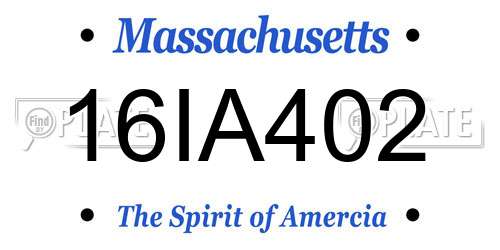 16IA402 Massachusetts License Plate