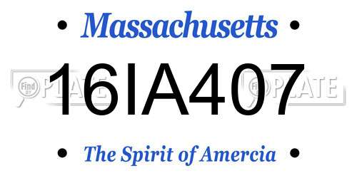 16IA407 Massachusetts License Plate