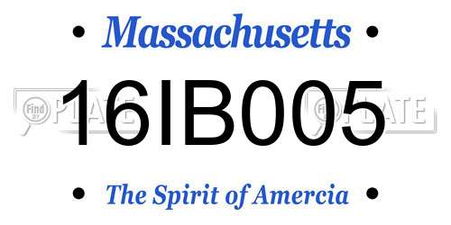 16IB005 Massachusetts License Plate