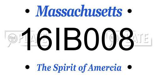 16IB008 Massachusetts License Plate