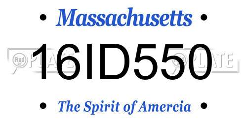 16ID550 Massachusetts License Plate
