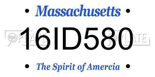 16ID580 Massachusetts License Plate