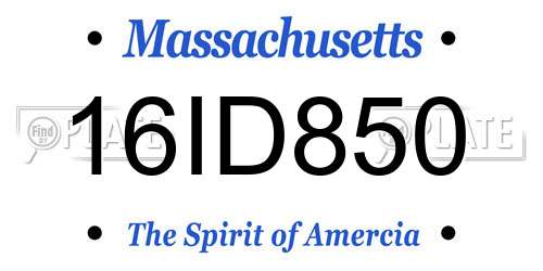 16ID850 Massachusetts License Plate