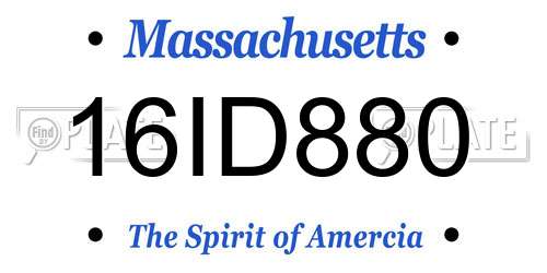 16ID880 Massachusetts License Plate