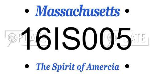 16IS005 Massachusetts License Plate