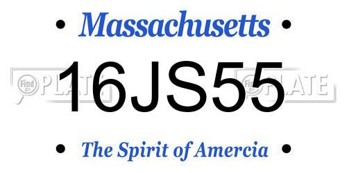 16JS55 Massachusetts License Plate