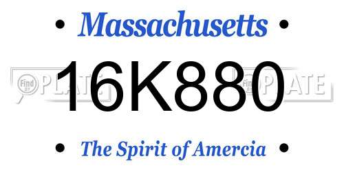 16K880 Massachusetts License Plate