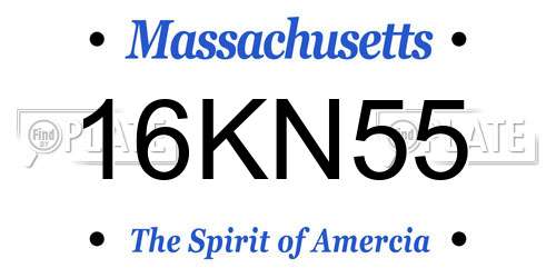 16KN55 Massachusetts License Plate