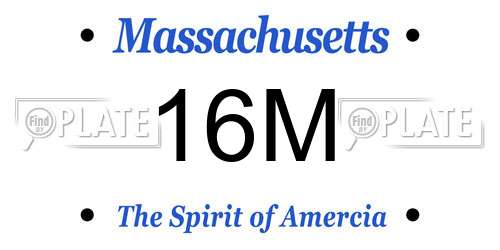 16M Massachusetts License Plate